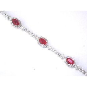 Halo Ruby and Diamond Bracelet