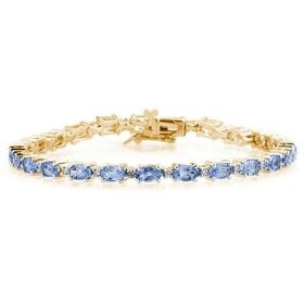 14k Yellow Gold Diamond and Tanzanite Bracelet