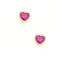 Ruby Heart Earrings