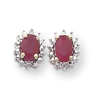 White Gold and Ruby Diamond Earrings