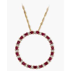 Circle Gemuine Ruby and Diamond