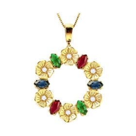 Medalion Gemstone abd Diamond Ruby Pendant