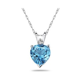 Beart Blue Topaz and Diamond Pendant 